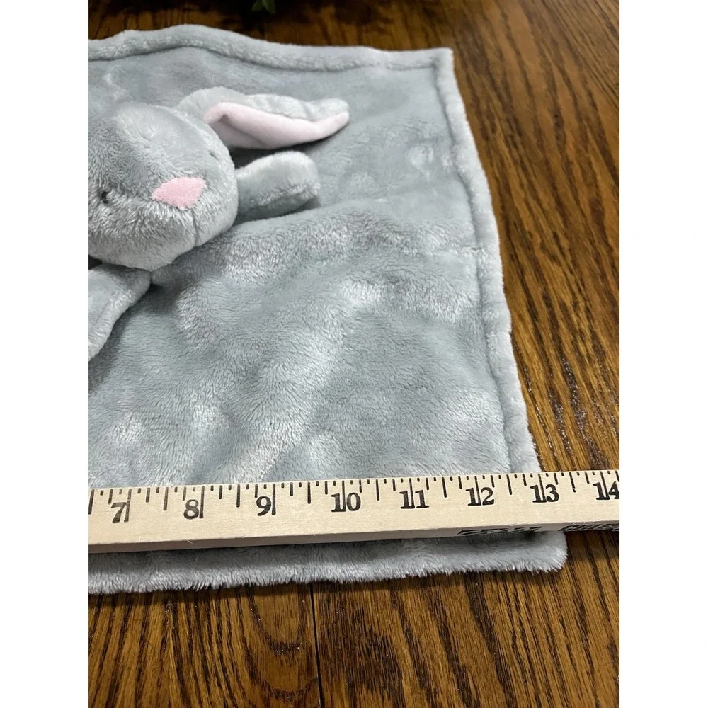 Carter's‎ Bunny Rabbit Security Blanket Gray Plush Lovey Pink Ears 14